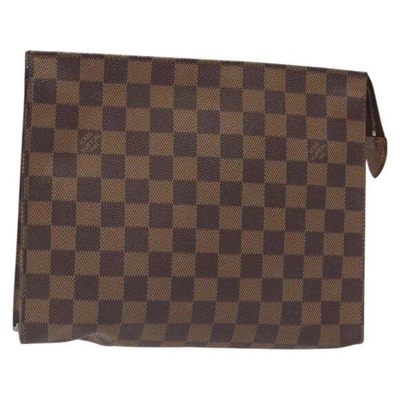 LOUIS VUITTON Damier Ebene Poche Toilette 26 Pouch N47543 LV Auth 131517 - Picture 1 of 15